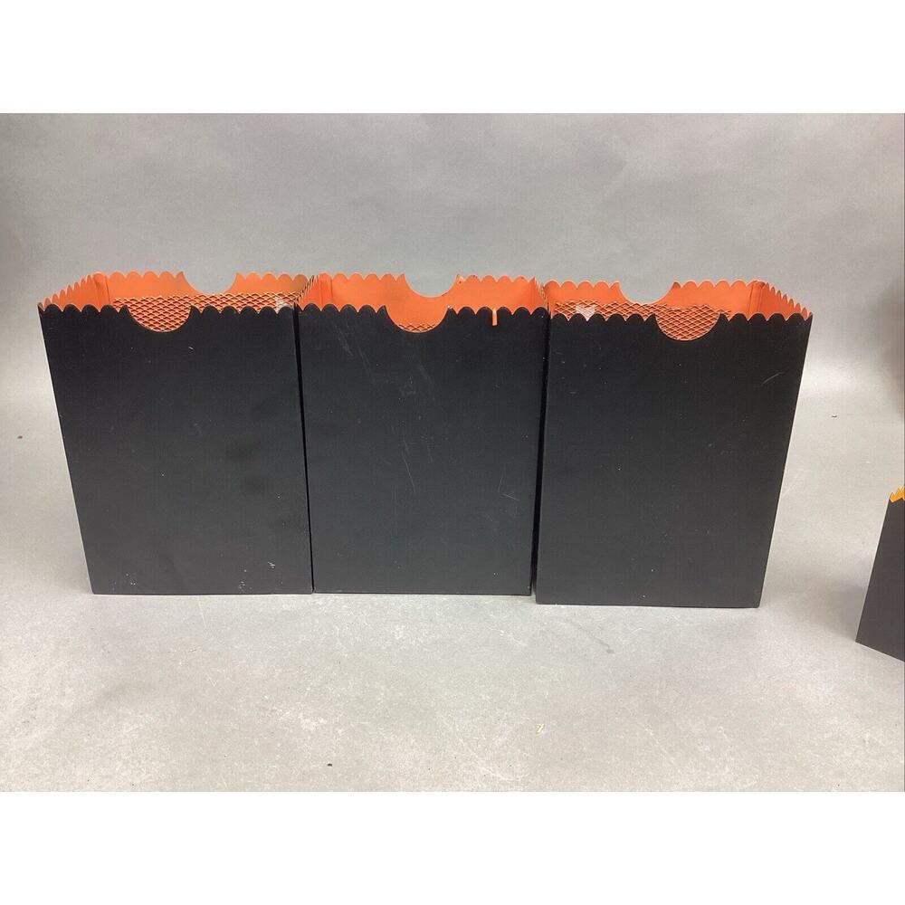 Set Of 6 Halloween Luminaries Lanterns & 3 Orange Candle Holders - Picture 6 of 11